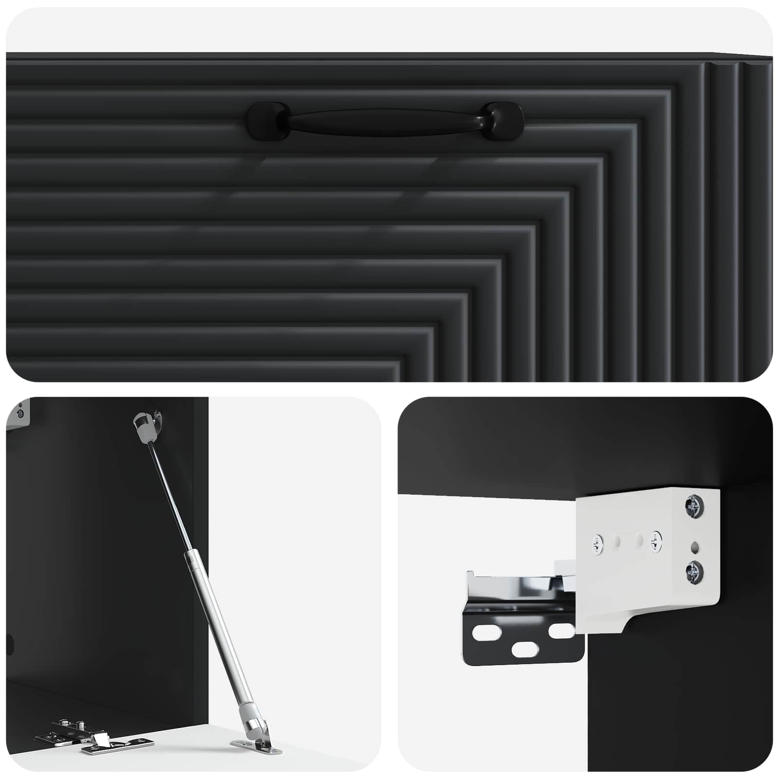 Nástěnná Tv Skříň Černá 78,5 X 31 X 30 Cm Kompozitní Dřevo