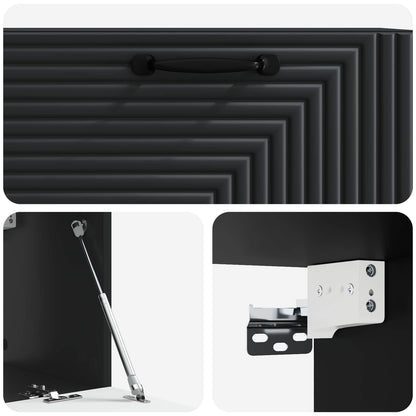 Nástěnná Tv Skříň Černá 78,5 X 31 X 30 Cm Kompozitní Dřevo