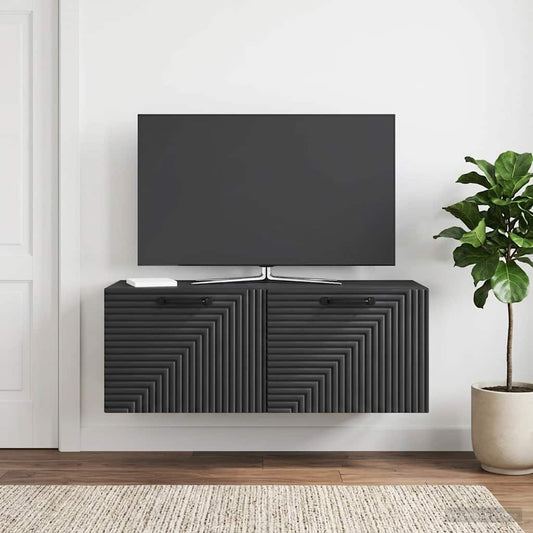 Nástěnná Tv Skříň Černá 78,5 X 31 X 30 Cm Kompozitní Dřevo