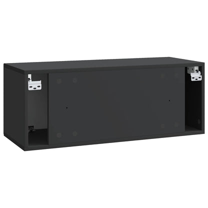 Nástěnná Tv Skříň Černá 78,5 X 31 X 30 Cm Kompozitní Dřevo