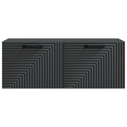 Nástěnná Tv Skříň Černá 78,5 X 31 X 30 Cm Kompozitní Dřevo