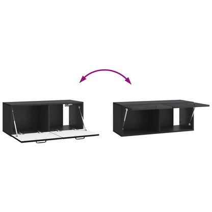 Nástěnná Tv Skříň Černá 78,5 X 31 X 30 Cm Kompozitní Dřevo