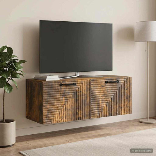Nástěnná Tv Skříň Nástěnný Kouřový Dub 78,5 X 31 X 30 Cm