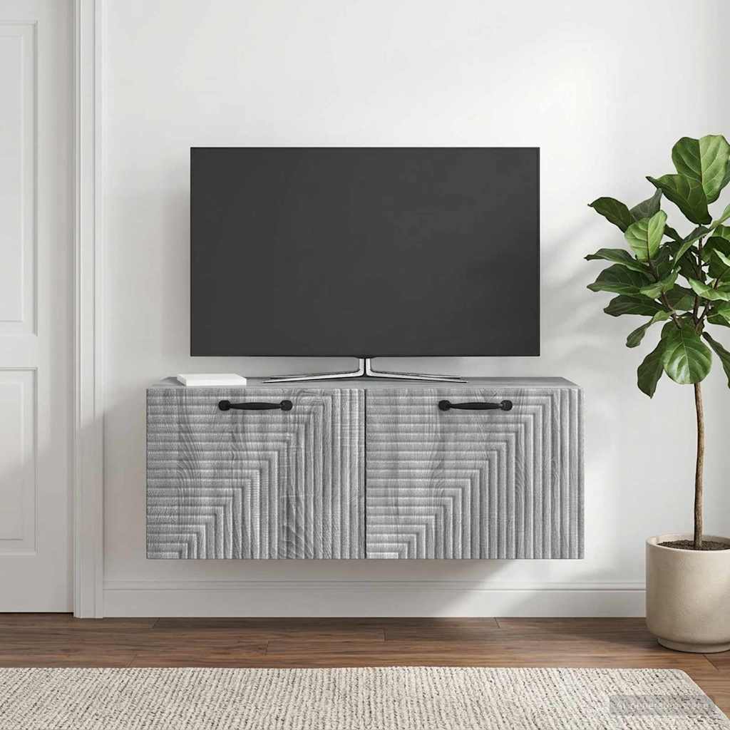 Nástěnná Tv Skříň Nástěnný Šedá Sonoma 78,5 X 31 X 30 Cm