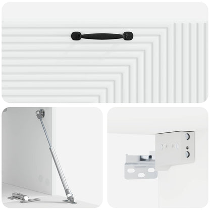 Nástěnná Tv Skříň Bílá 98 X 31 X 30 Cm Kompozitní Dřevo