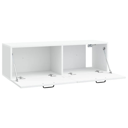 Nástěnná Tv Skříň Bílá 98 X 31 X 30 Cm Kompozitní Dřevo