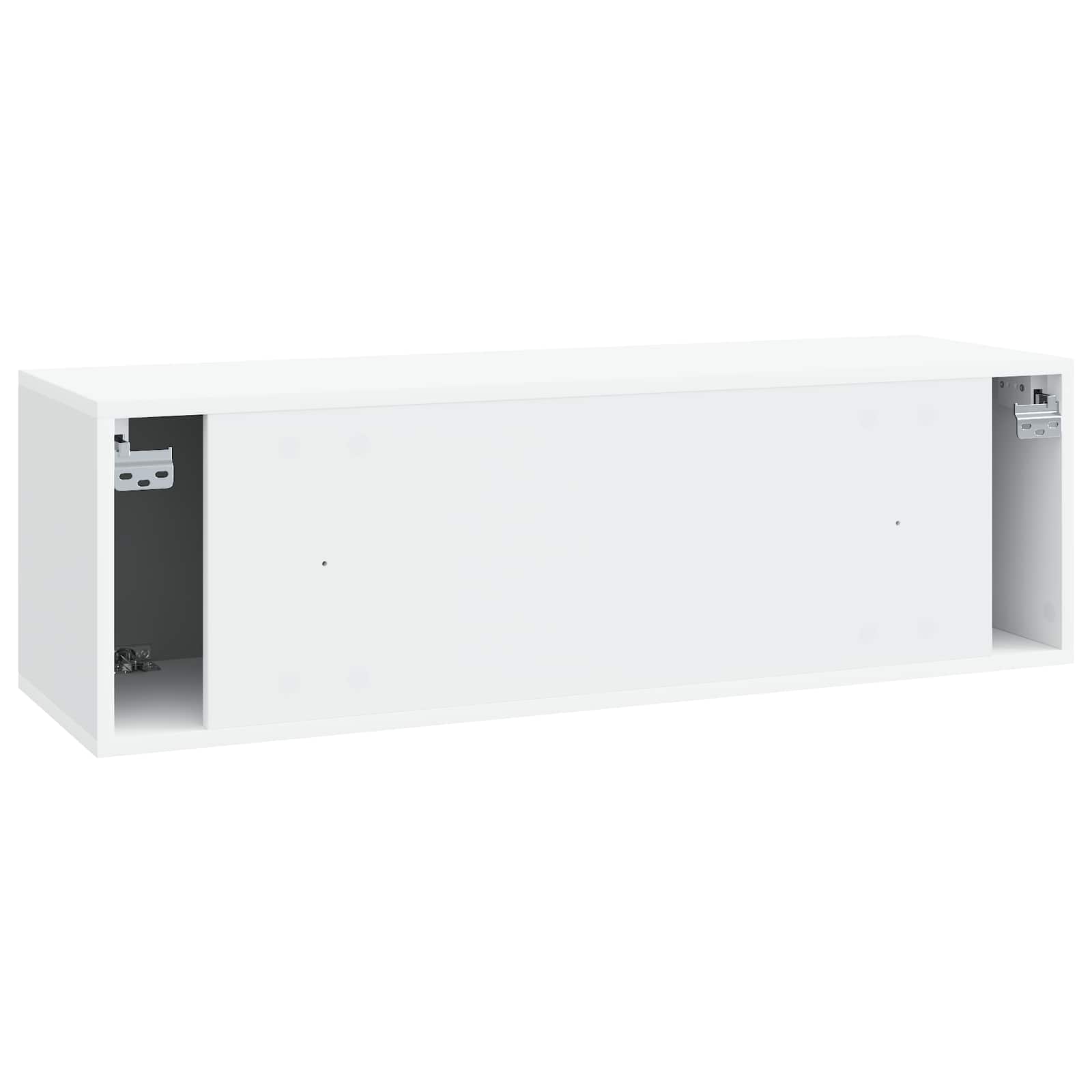 Nástěnná Tv Skříň Bílá 98 X 31 X 30 Cm Kompozitní Dřevo