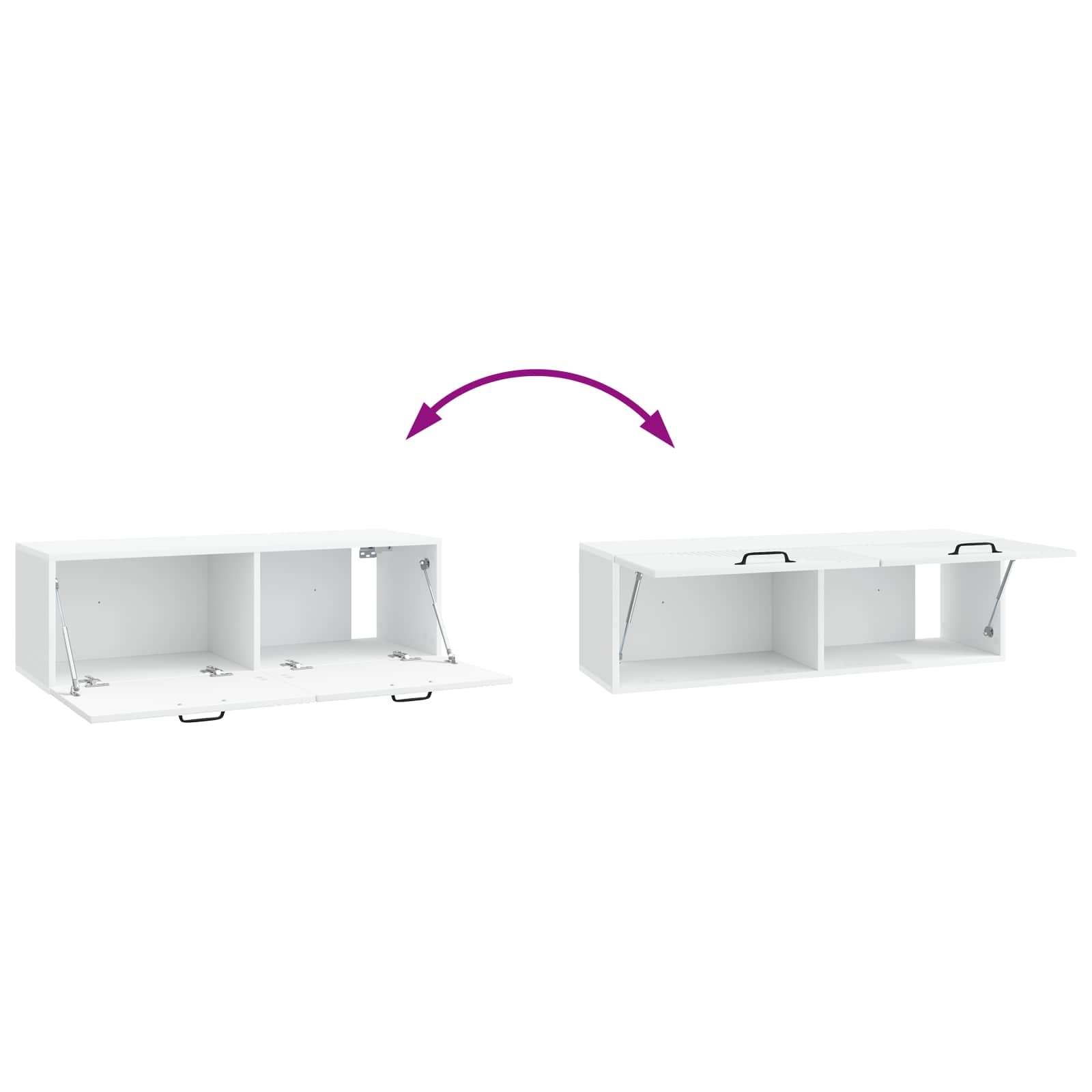 Nástěnná Tv Skříň Bílá 98 X 31 X 30 Cm Kompozitní Dřevo