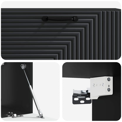 Nástěnná Tv Skříň Černá 98 X 31 X 30 Cm Kompozitní Dřevo