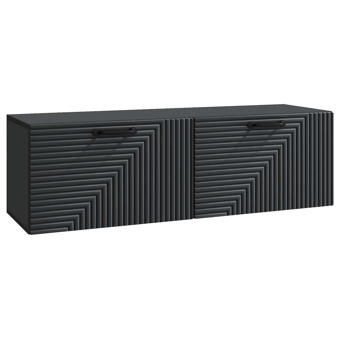 Nástěnná Tv Skříň Černá 98 X 31 X 30 Cm Kompozitní Dřevo
