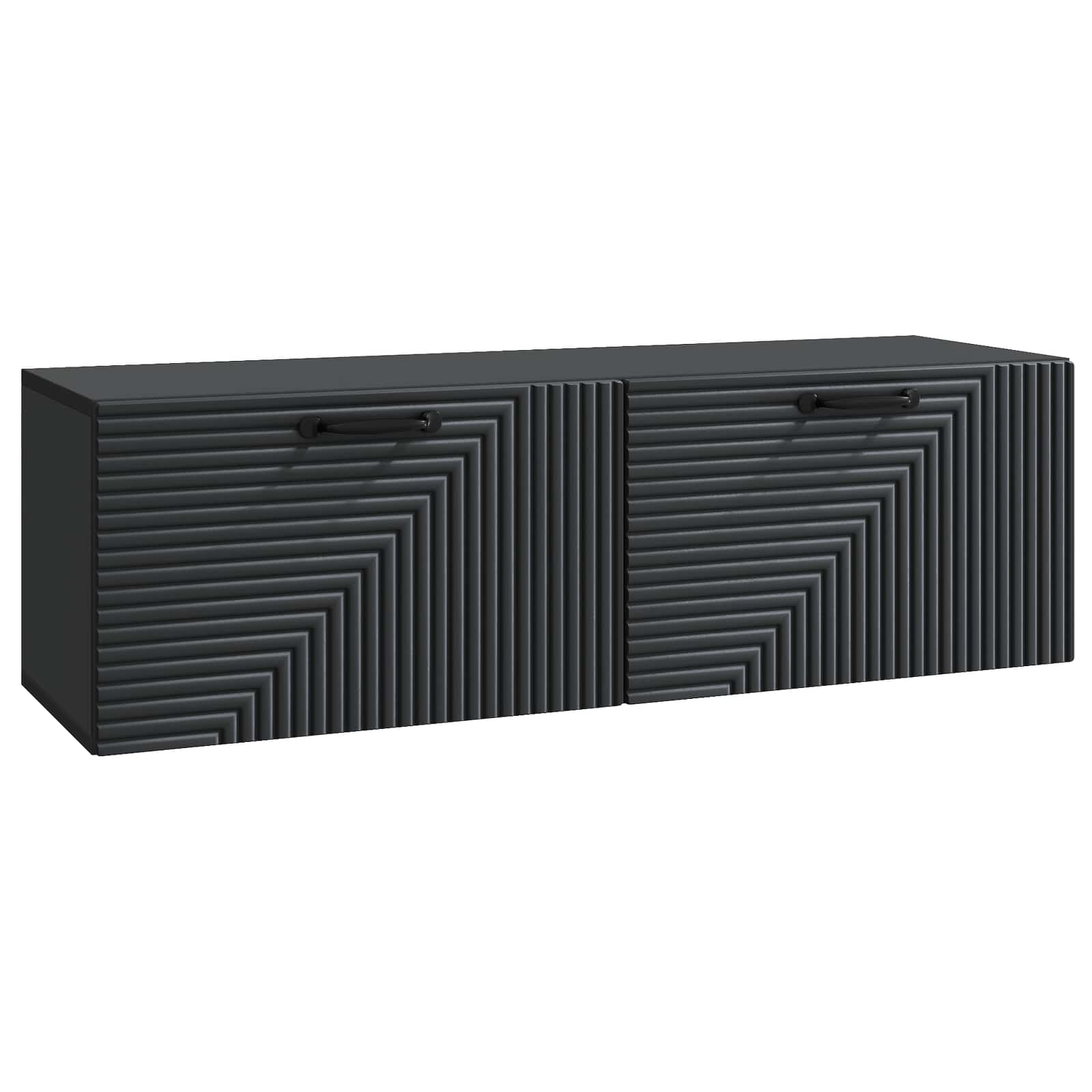 Nástěnná Tv Skříň Černá 98 X 31 X 30 Cm Kompozitní Dřevo