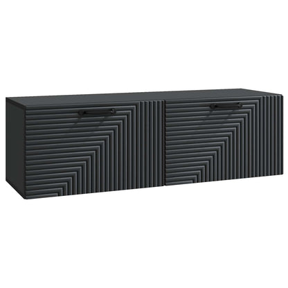 Nástěnná Tv Skříň Černá 98 X 31 X 30 Cm Kompozitní Dřevo
