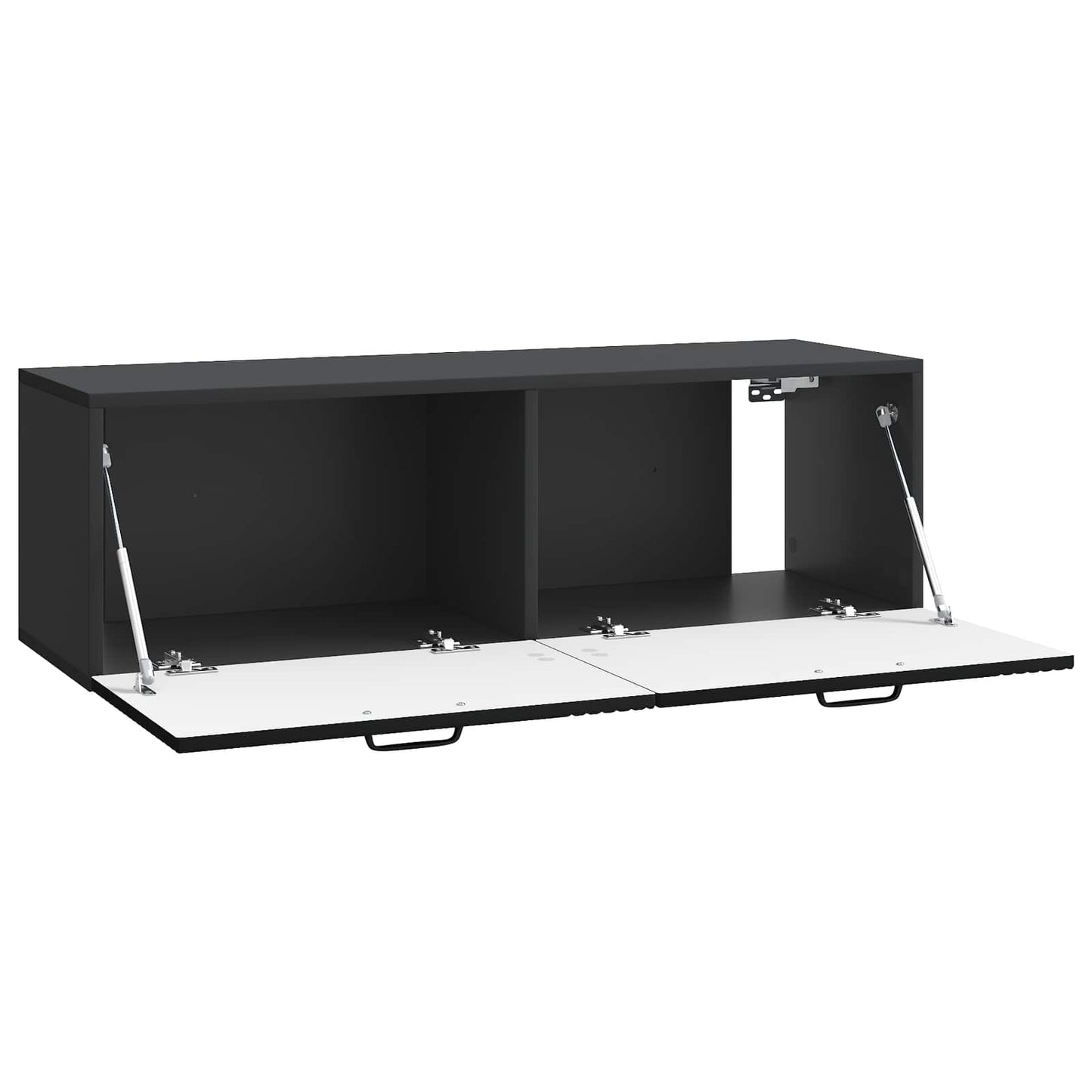 Nástěnná Tv Skříň Černá 98 X 31 X 30 Cm Kompozitní Dřevo