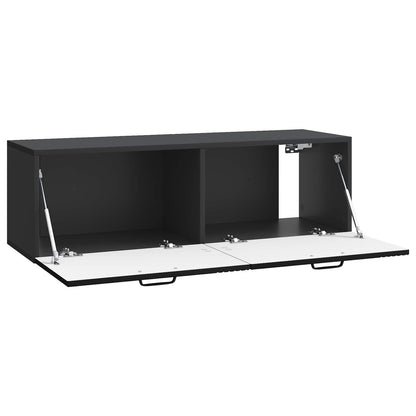 Nástěnná Tv Skříň Černá 98 X 31 X 30 Cm Kompozitní Dřevo