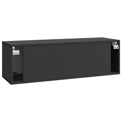 Nástěnná Tv Skříň Černá 98 X 31 X 30 Cm Kompozitní Dřevo