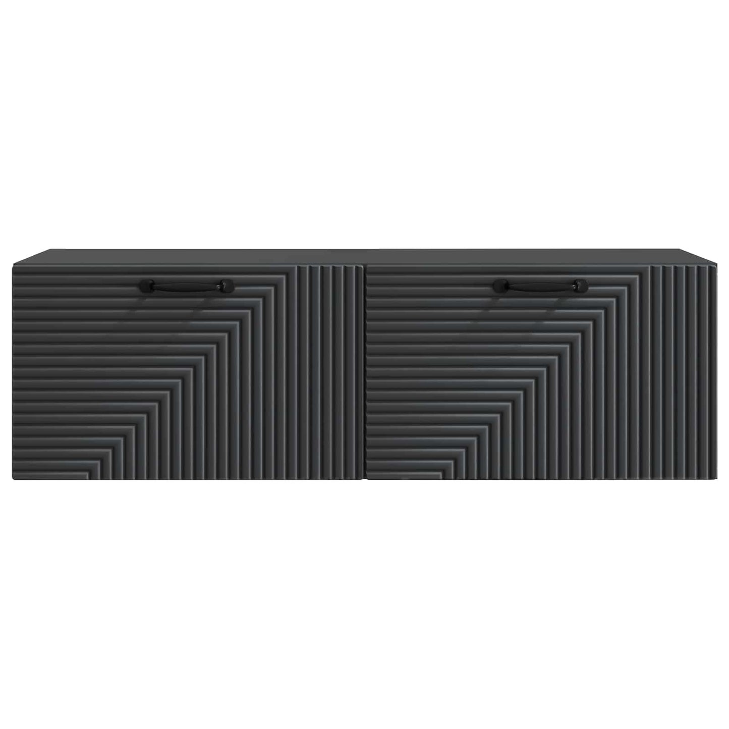 Nástěnná Tv Skříň Černá 98 X 31 X 30 Cm Kompozitní Dřevo