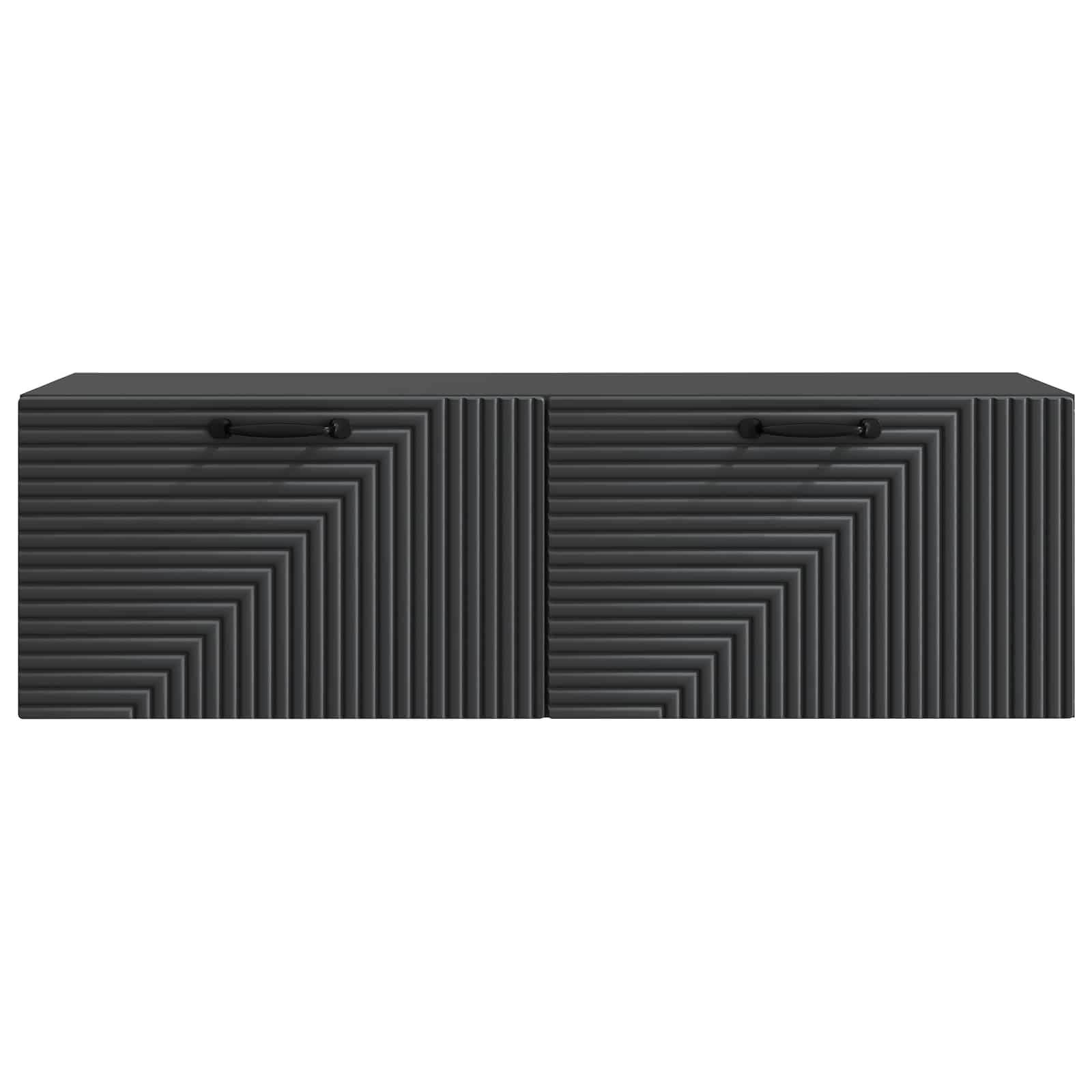 Nástěnná Tv Skříň Černá 98 X 31 X 30 Cm Kompozitní Dřevo