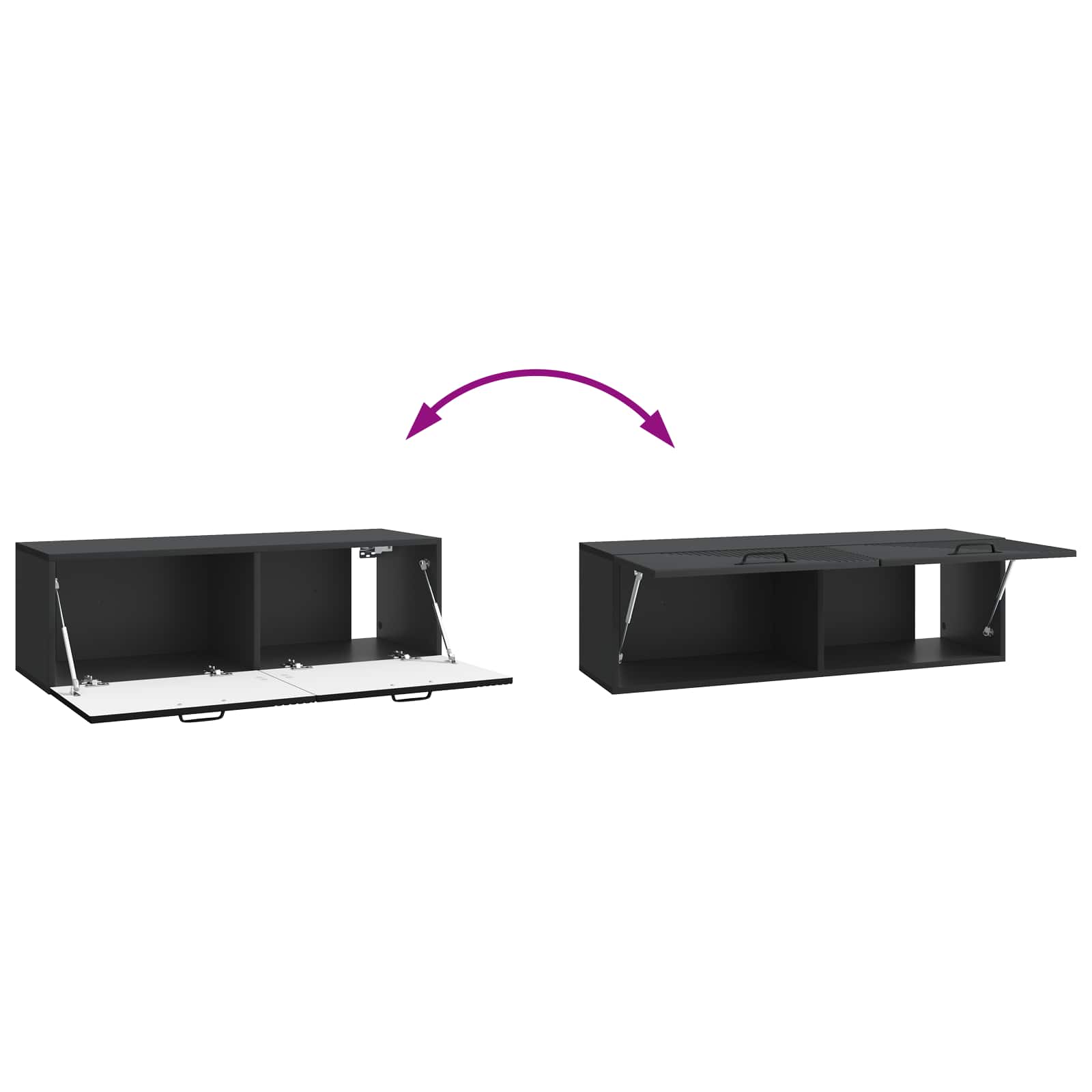 Nástěnná Tv Skříň Černá 98 X 31 X 30 Cm Kompozitní Dřevo