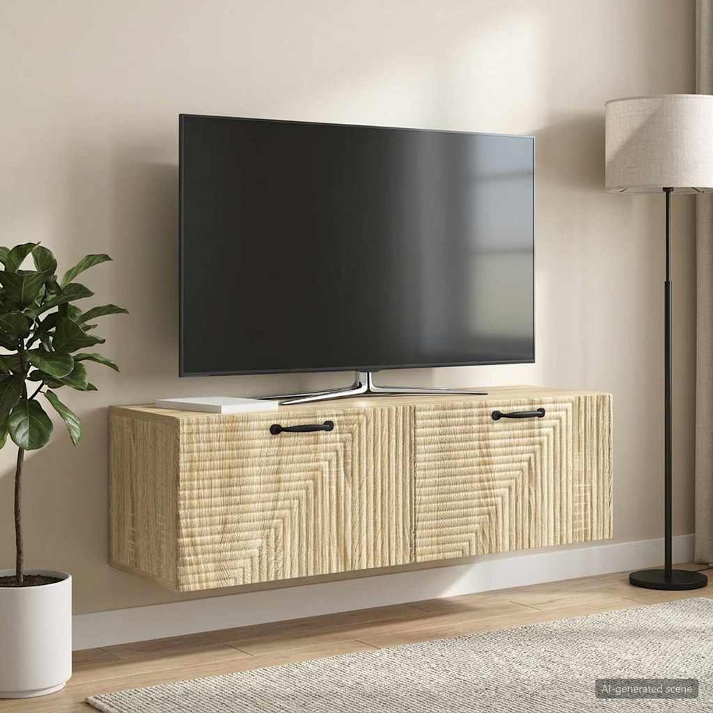 Nástěnná Tv Skříň Dub Sonoma 98 X 31 X 30 Cm Kompozitní Dřevo