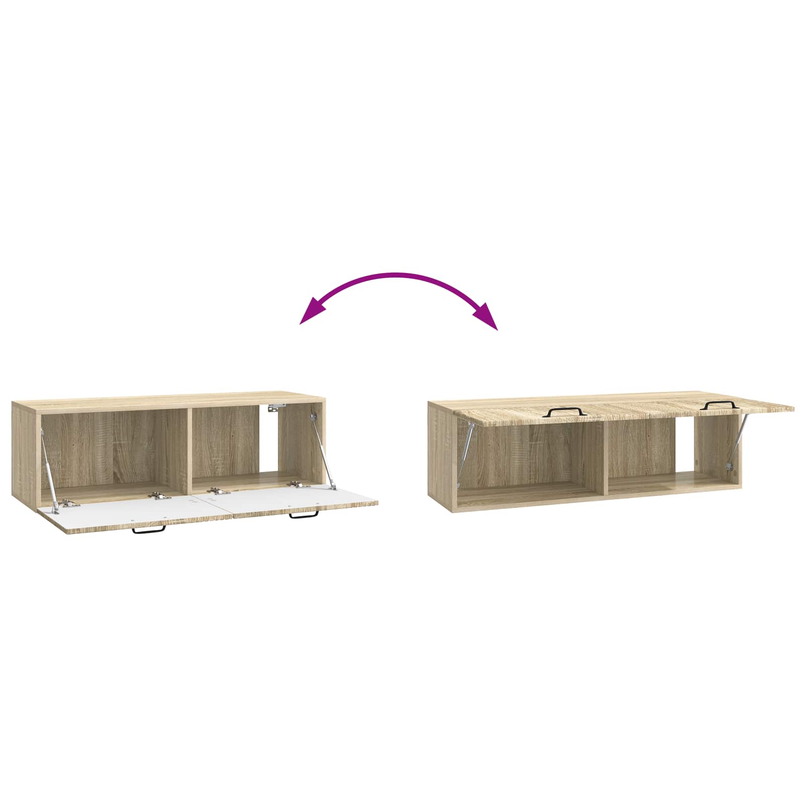 Nástěnná Tv Skříň Dub Sonoma 98 X 31 X 30 Cm Kompozitní Dřevo