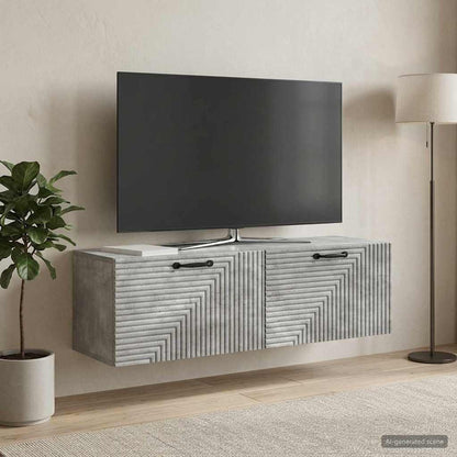 Nástěnná Tv Skříň Nástěnný Betonově Šedá 98 X 31 X 30 Cm