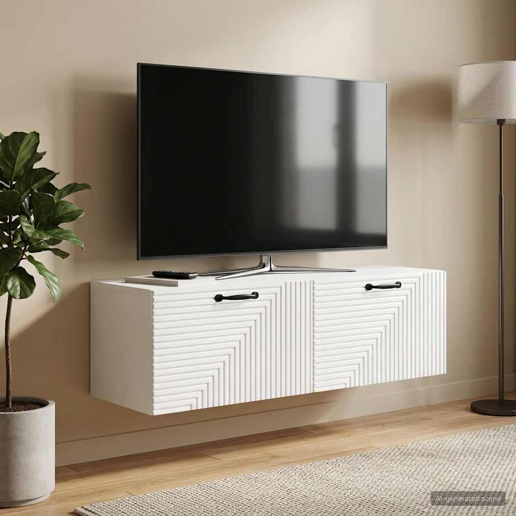 Nástěnná Tv Skříň Bílá S Vysokým Leskem 98 X 31 X 30 Cm