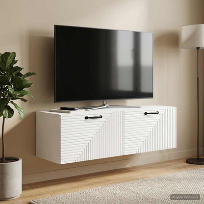 Nástěnná Tv Skříň Bílá S Vysokým Leskem 98 X 31 X 30 Cm