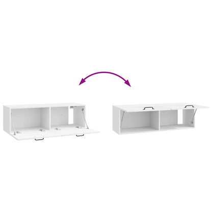 Nástěnná Tv Skříň Bílá S Vysokým Leskem 98 X 31 X 30 Cm