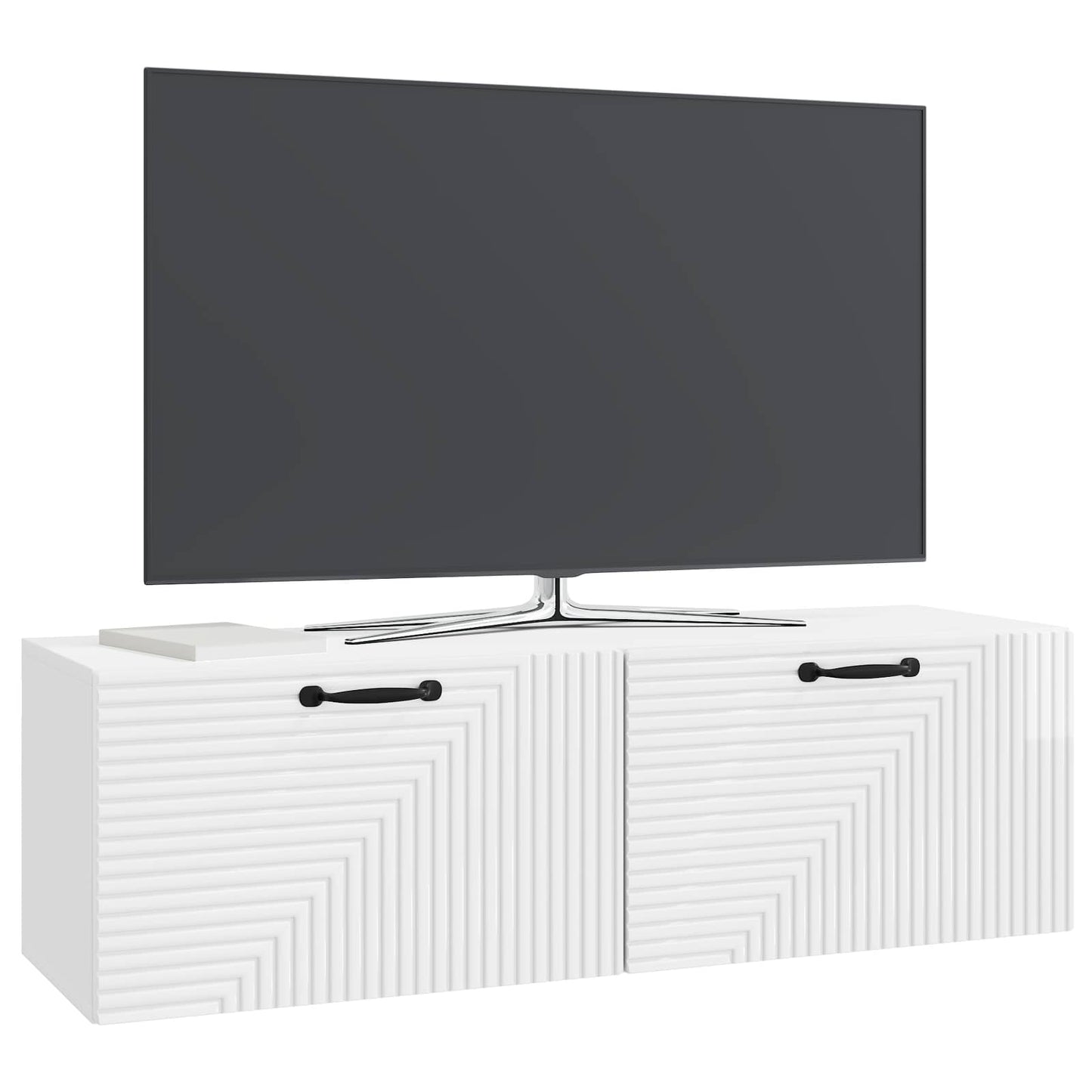 Nástěnná Tv Skříň Bílá S Vysokým Leskem 98 X 31 X 30 Cm