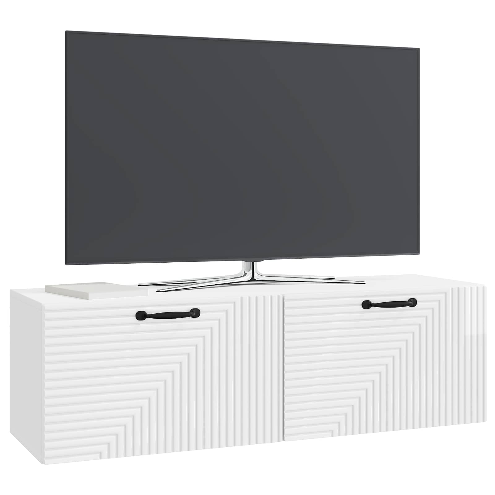 Nástěnná Tv Skříň Bílá S Vysokým Leskem 98 X 31 X 30 Cm