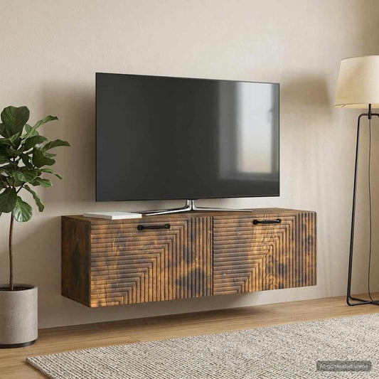 Nástěnná Tv Skříň Kouřový Dub 98 X 31 X 30 Cm Kompozitní Dřevo