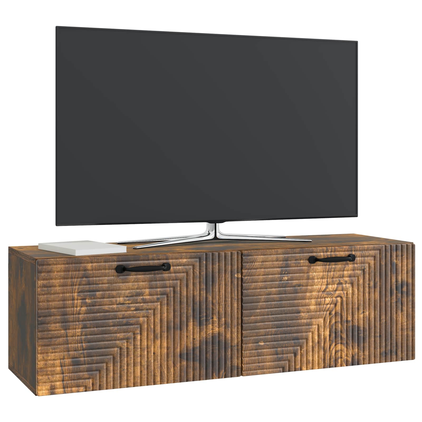 Nástěnná Tv Skříň Kouřový Dub 98 X 31 X 30 Cm Kompozitní Dřevo