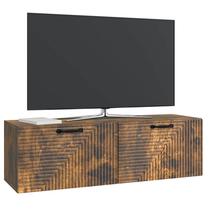 Nástěnná Tv Skříň Kouřový Dub 98 X 31 X 30 Cm Kompozitní Dřevo