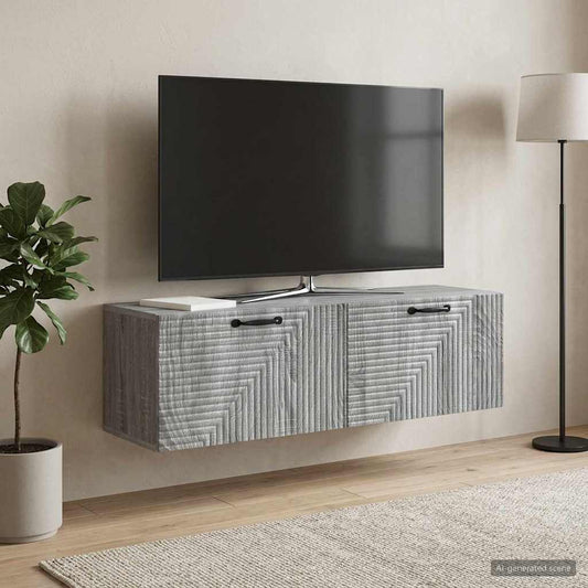 Nástěnná Tv Skříň Šedá Sonoma 98 X 31 X 30 Cm Kompozitní Dřevo