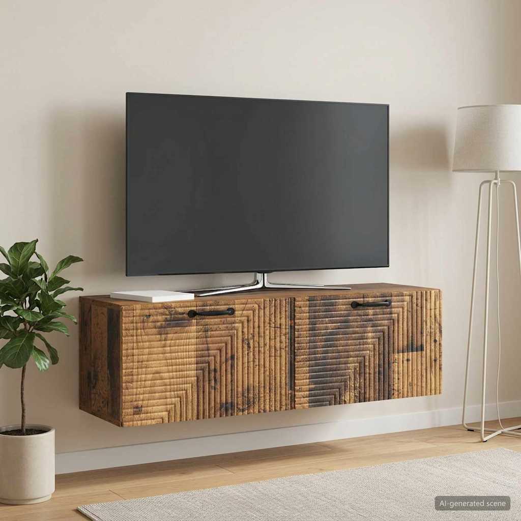 Nástěnná Tv Skříň Staré Dřevo 98 X 31 X 30 Cm Kompozitní Dřevo