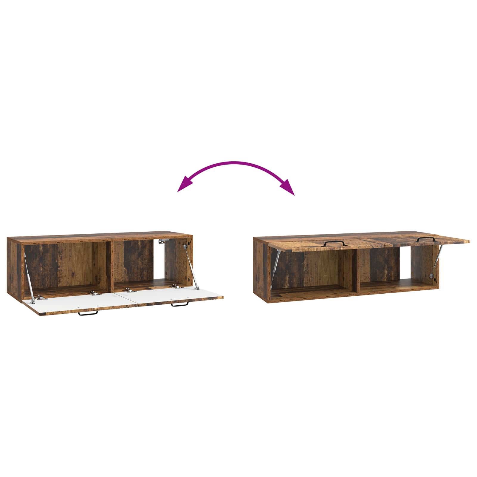 Nástěnná Tv Skříň Staré Dřevo 98 X 31 X 30 Cm Kompozitní Dřevo