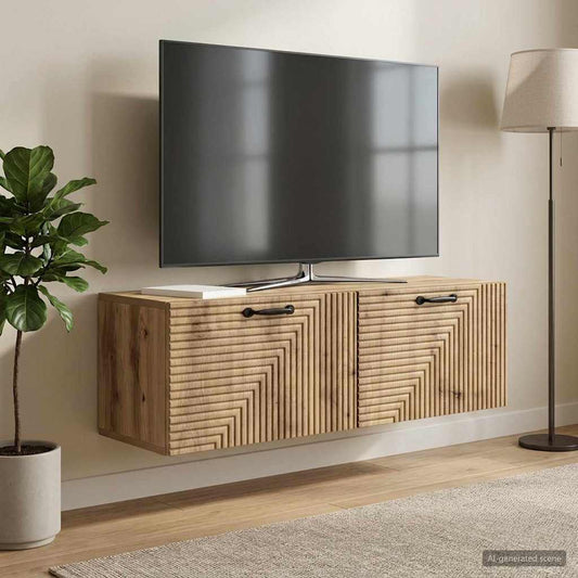 Nástěnná Tv Skříň 98 X 31 X 30 Cm Dub Artisan Kompozitní Dřevo