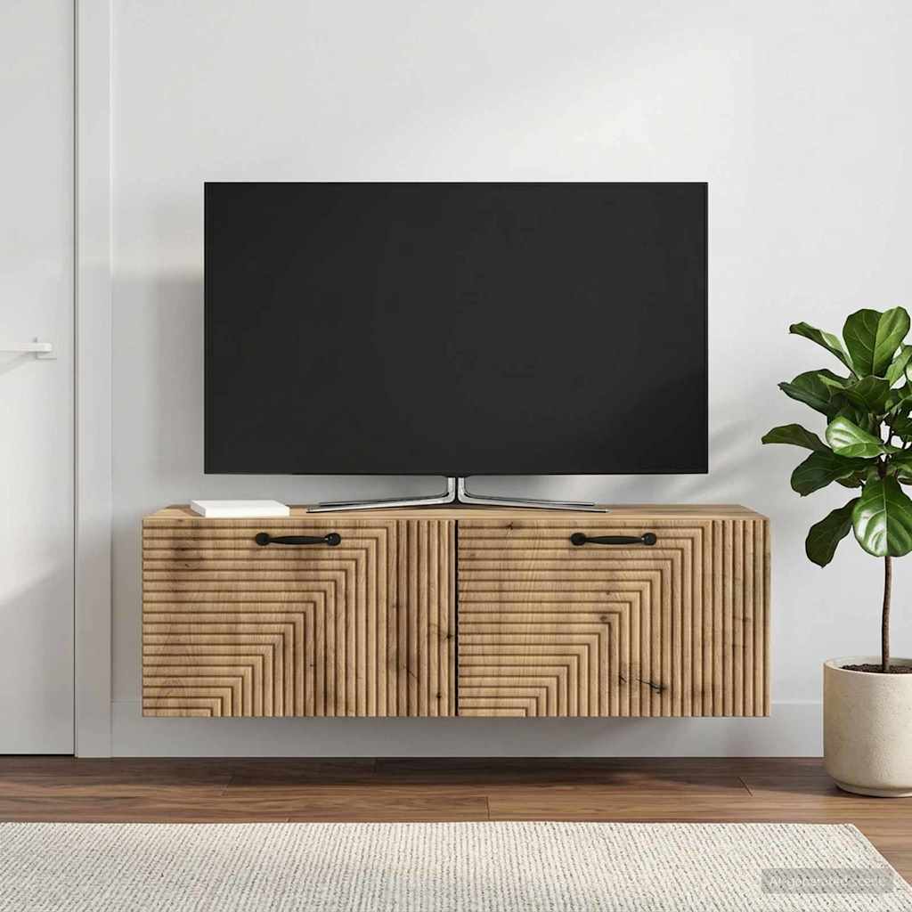 Nástěnná Tv Skříň 98 X 31 X 30 Cm Dub Artisan Kompozitní Dřevo