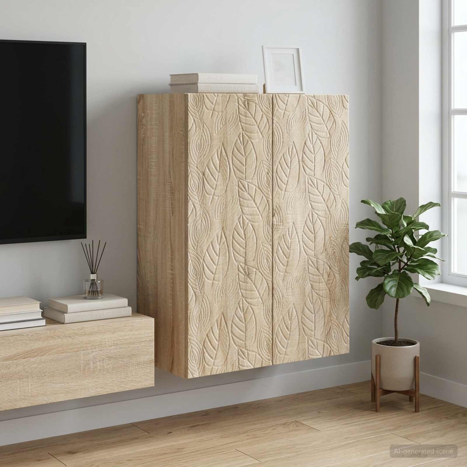 Nástěnná Skříň Dub Sonoma 66 X 34,5 X 90 Cm Kompozitní Dřevo