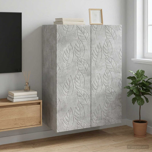 Nástěnná Skříň Betonově Šedá 66 X 34,5 X 90 Cm Kompozitní Dřevo
