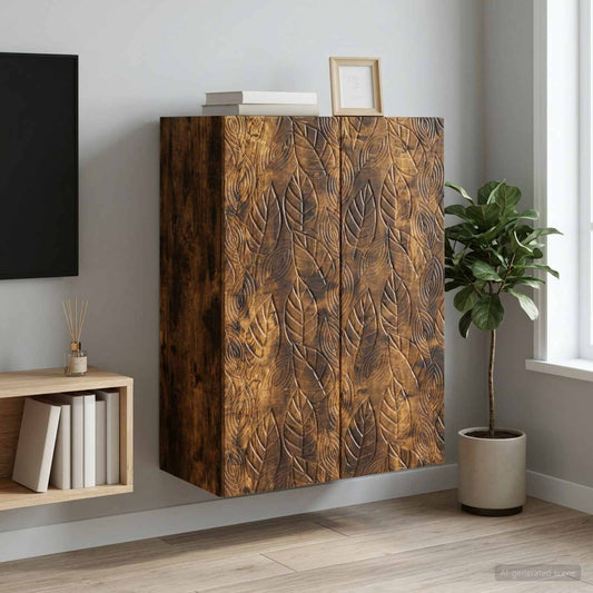 Nástěnná Skříň Kouřový Dub 66 X 34,5 X 90 Cm Kompozitní Dřevo