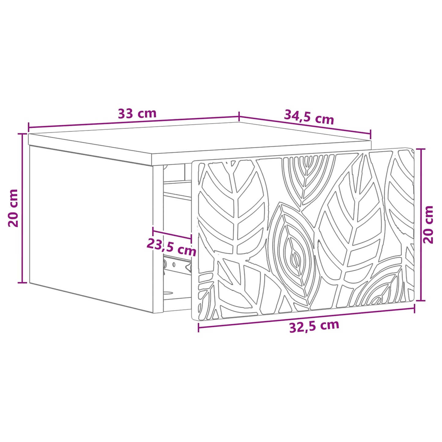 Nástěnný Boční Stůl 2 Pcs Dub Sonoma 34,5 X 33 X 20 Cm