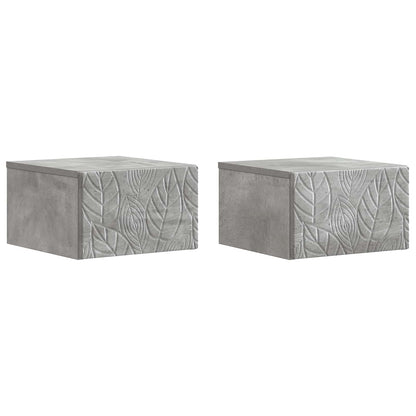 Nástěnný Boční Stůl 2 Pcs Betonově Šedá 34,5 X 33 X 20 Cm