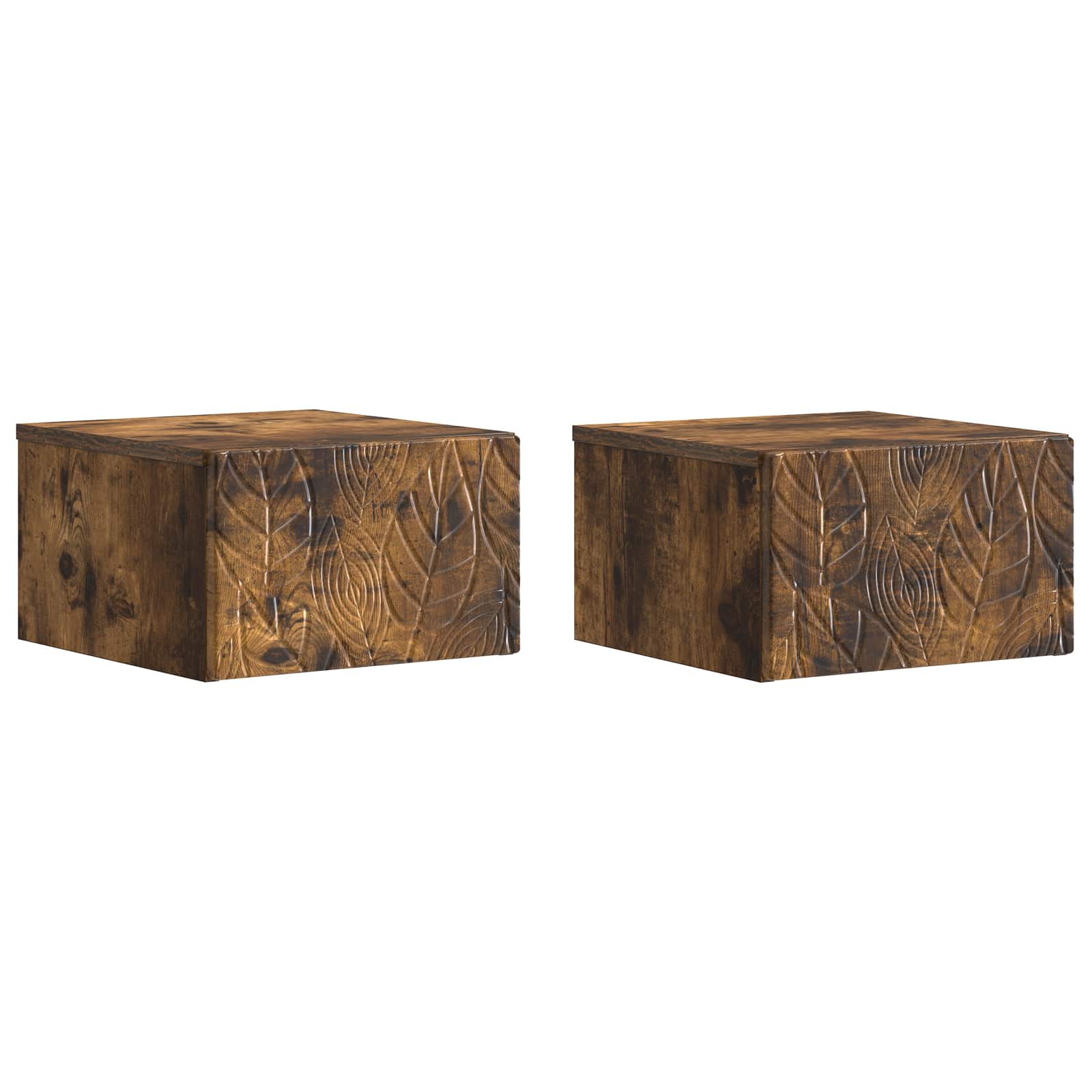 Nástěnný Boční Stůl 2 Pcs Kouřový Dub 34,5 X 33 X 20 Cm