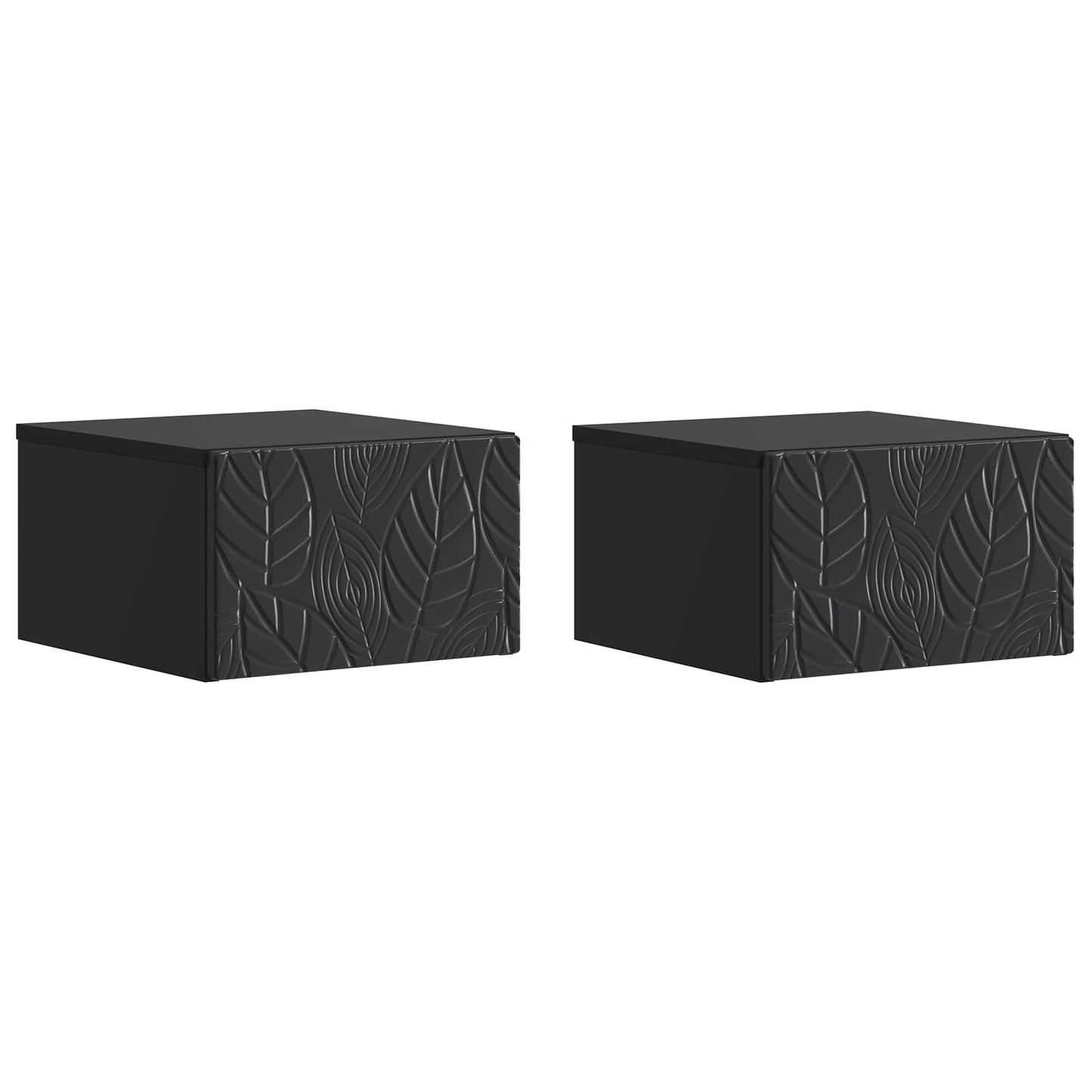 Nástěnný Noční Stolek 2 Pcs Černá 49 X 34,5 X 20 Cm
