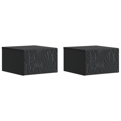 Nástěnný Noční Stolek 2 Pcs Černá 49 X 34,5 X 20 Cm
