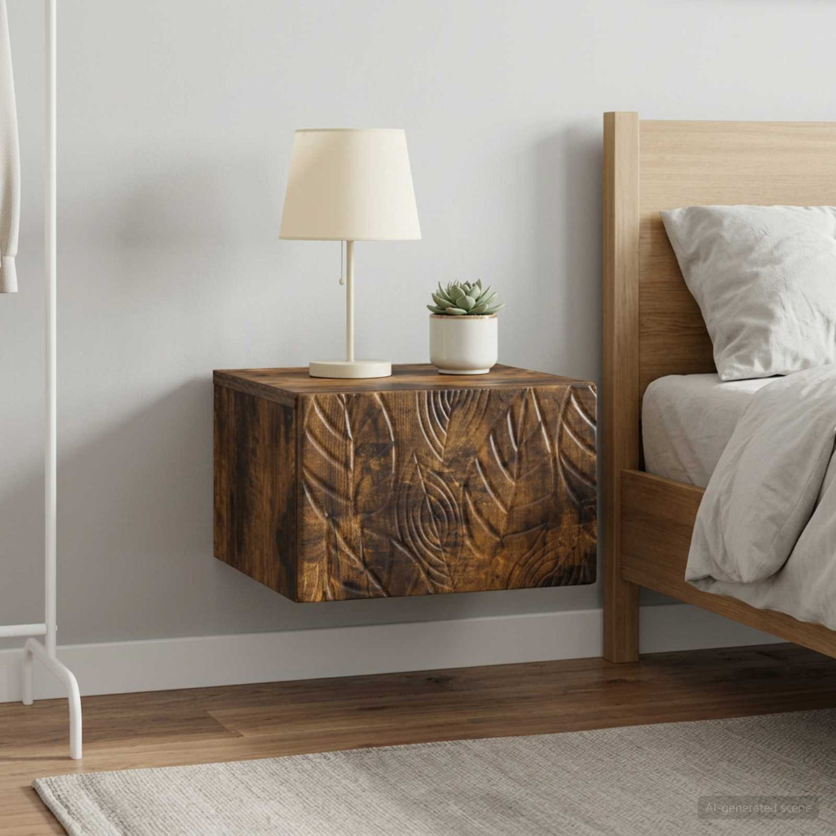 Nástěnný Noční Stolek 2 Pcs Kouřový Dub 49 X 34,5 X 20 Cm