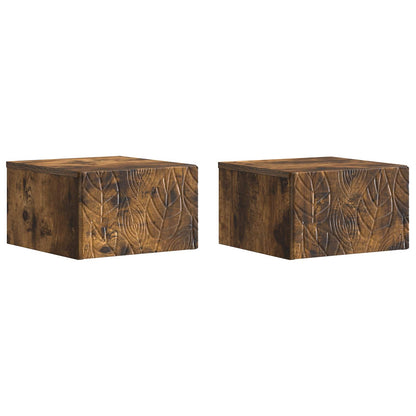 Nástěnný Noční Stolek 2 Pcs Kouřový Dub 49 X 34,5 X 20 Cm