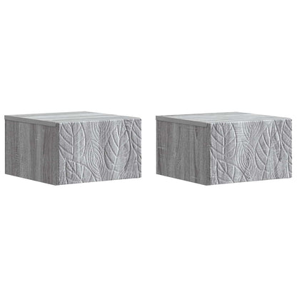 Nástěnný Noční Stolek 2 Pcs Šedý Sonoma 49 X 34,5 X 20 Cm