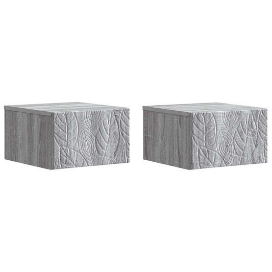 Nástěnný Noční Stolek 2 Pcs Šedý Sonoma 49 X 34,5 X 20 Cm